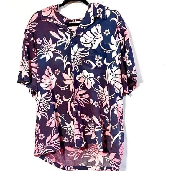 Vintage Aloha Hawaiian Tie Dyed Kai Nani Shirt Size XL Extra Large Blue Red - Picture 3 of 6